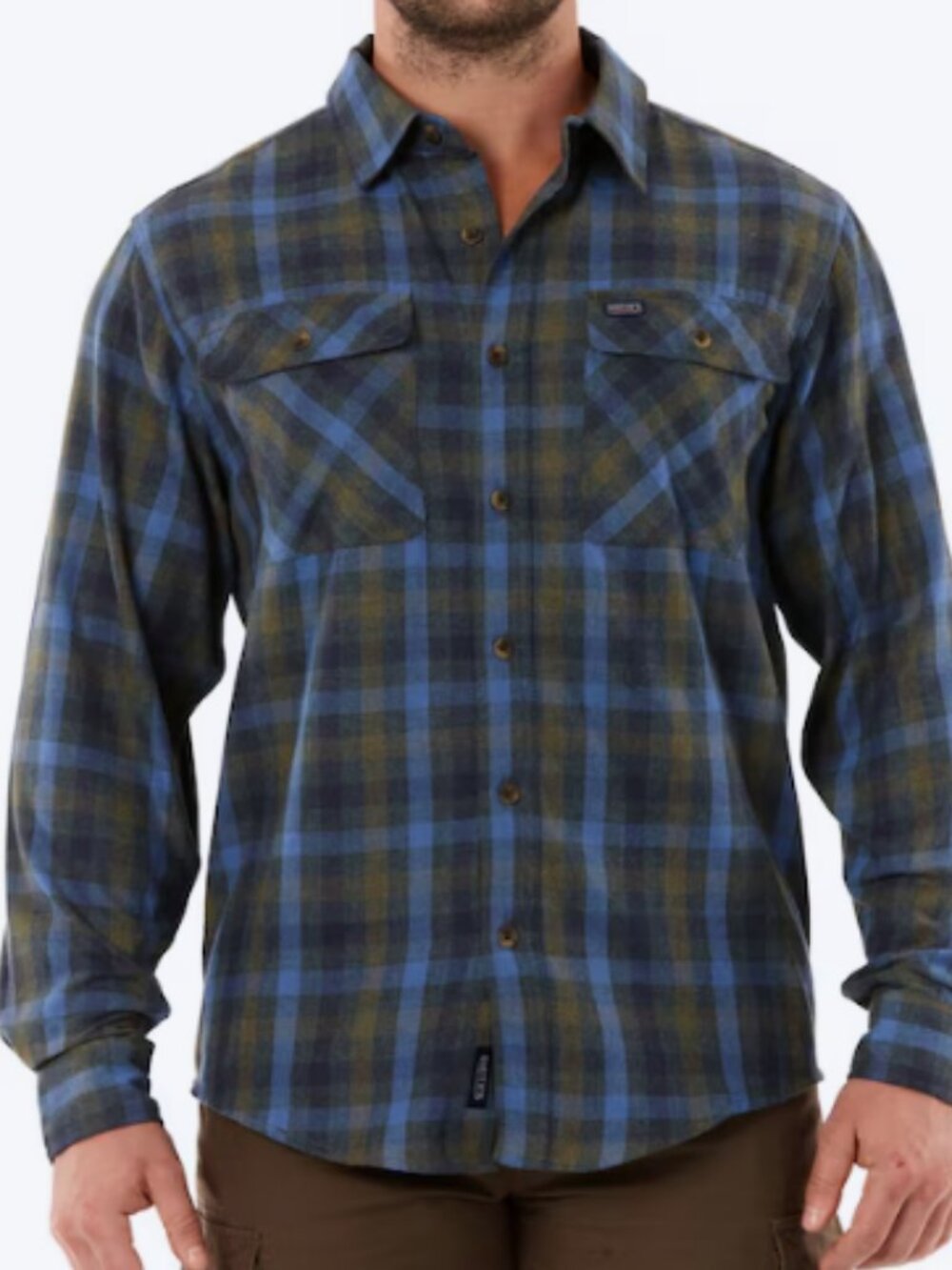 Smith's Workwear Plaid Flannel Long Sleeve Button Down Easy Fit Sz XL